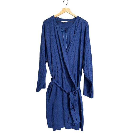 Dreams & Co. Other - Dreams Co. Navy Blue Eyelet Lace Nightgown and Robe 1-2X